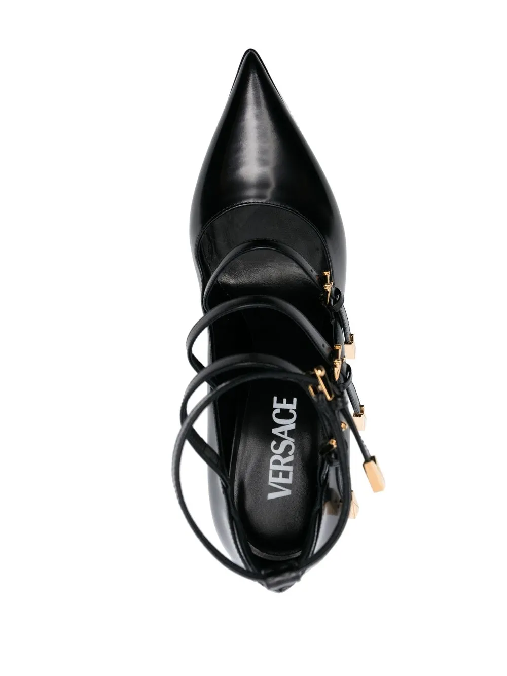 Women Versace Tempest Calf-leather Platform Pumps - Image 4