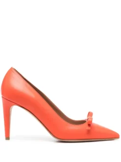 Women RED(V) Bow-detail Leather 90mm Pumps