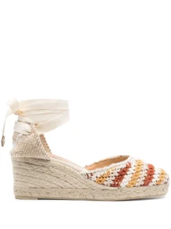 Women Castañer Carina 95mm Crochet Wedge Sandals