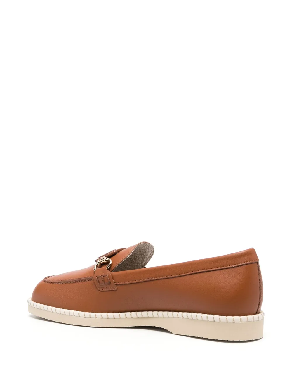 Women Hogan Logo-plaque Leather Loafers - Image 3