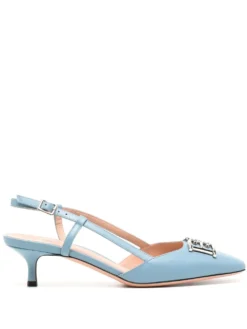 Women Bally Logo-plaque Leather Pumps