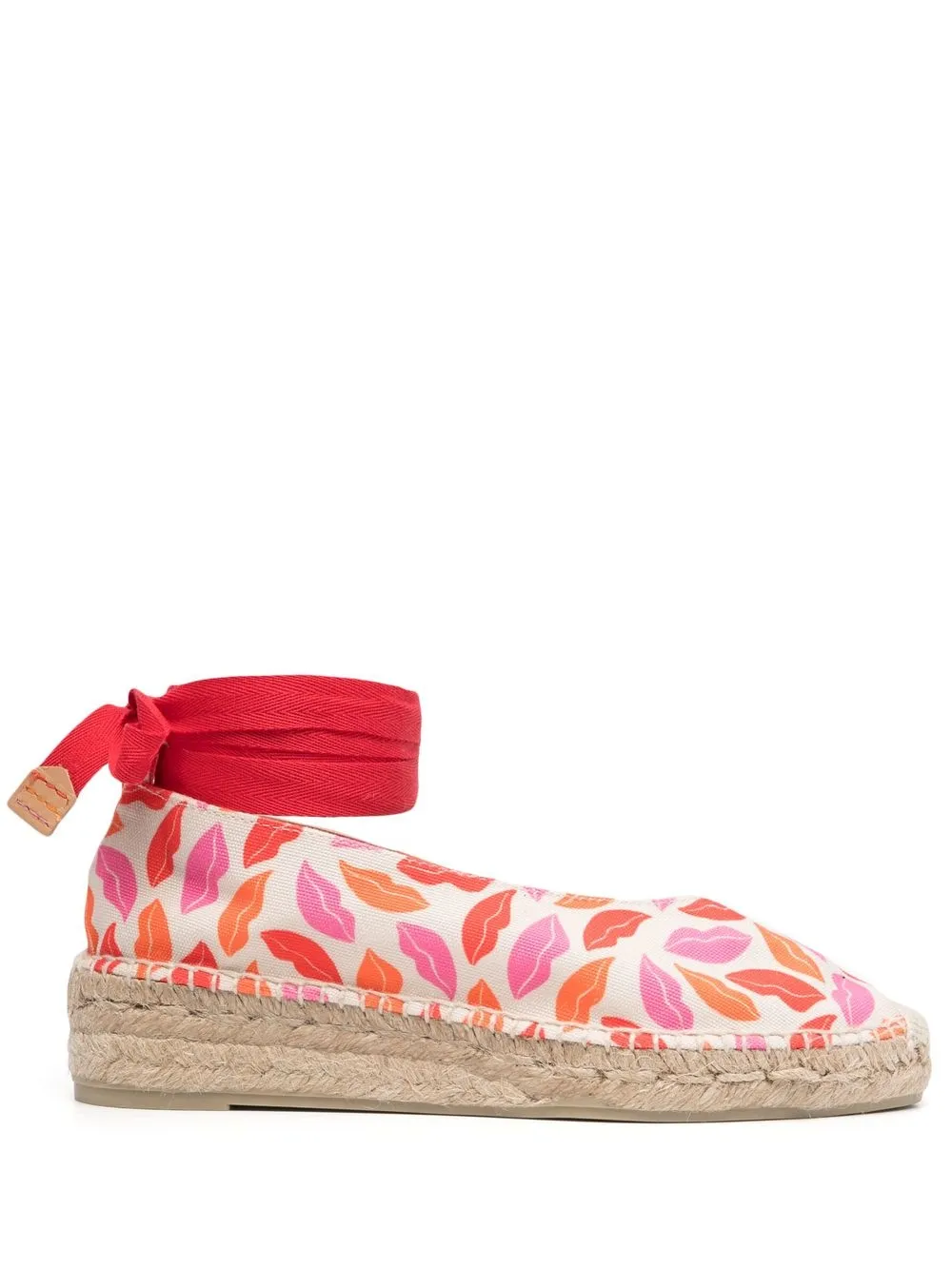 Women Castañer Lips-motif Lace-up Espadrilles