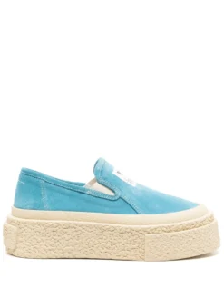 Women MM6 Maison Margiela Logo-patch Suede Flatform Sneakers
