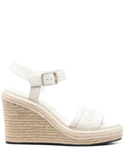 Women Calvin Klein Logo-print Raffia Sandals