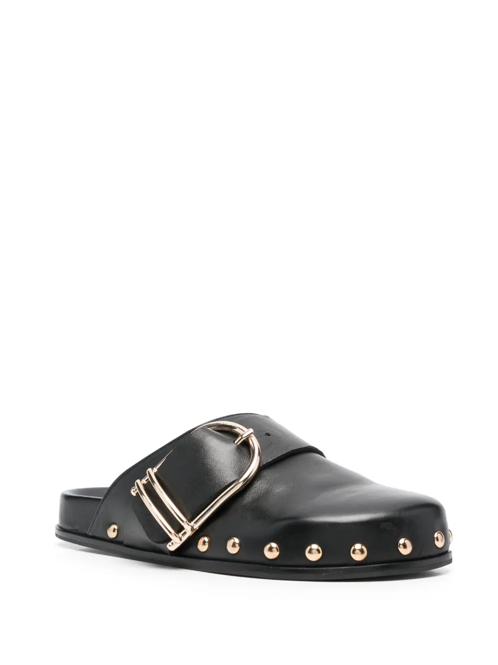 Women TWINSET Buckle-fastened Leather Mules - Image 2