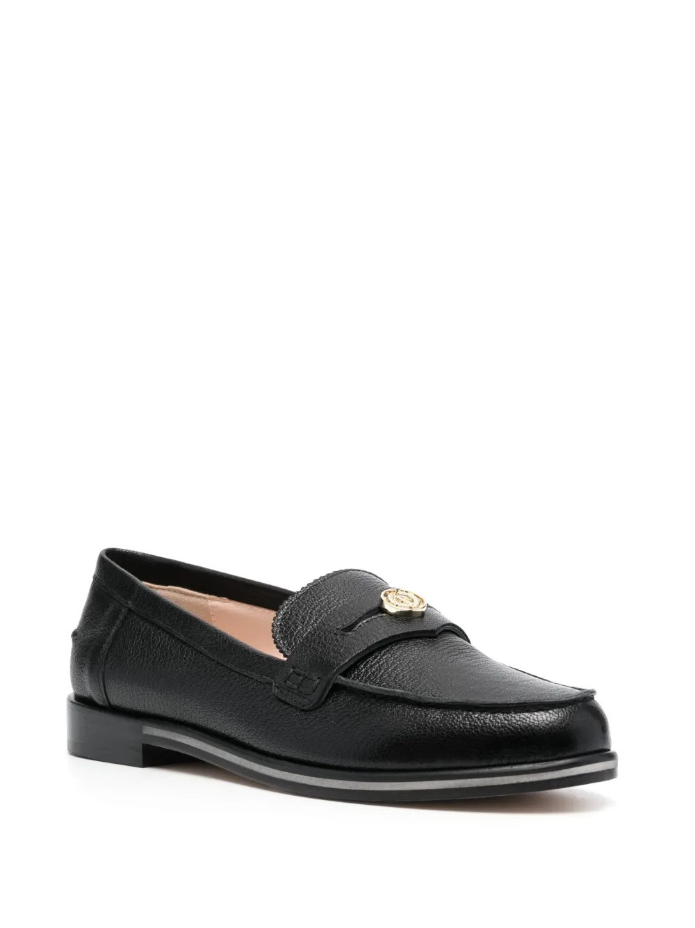 Women Pollini Coin-detailed Leather Loafers - Image 2