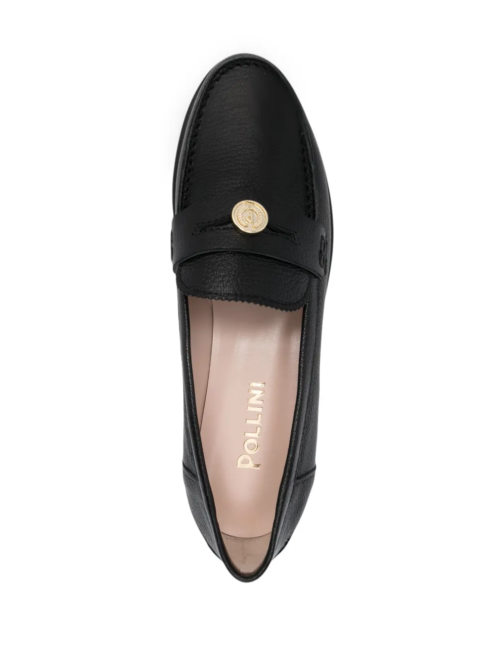 Women Pollini Coin-detailed Leather Loafers - Image 4