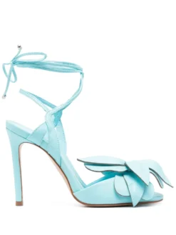 Women Schutz 110mm Floral-appliqué Leather Sandals