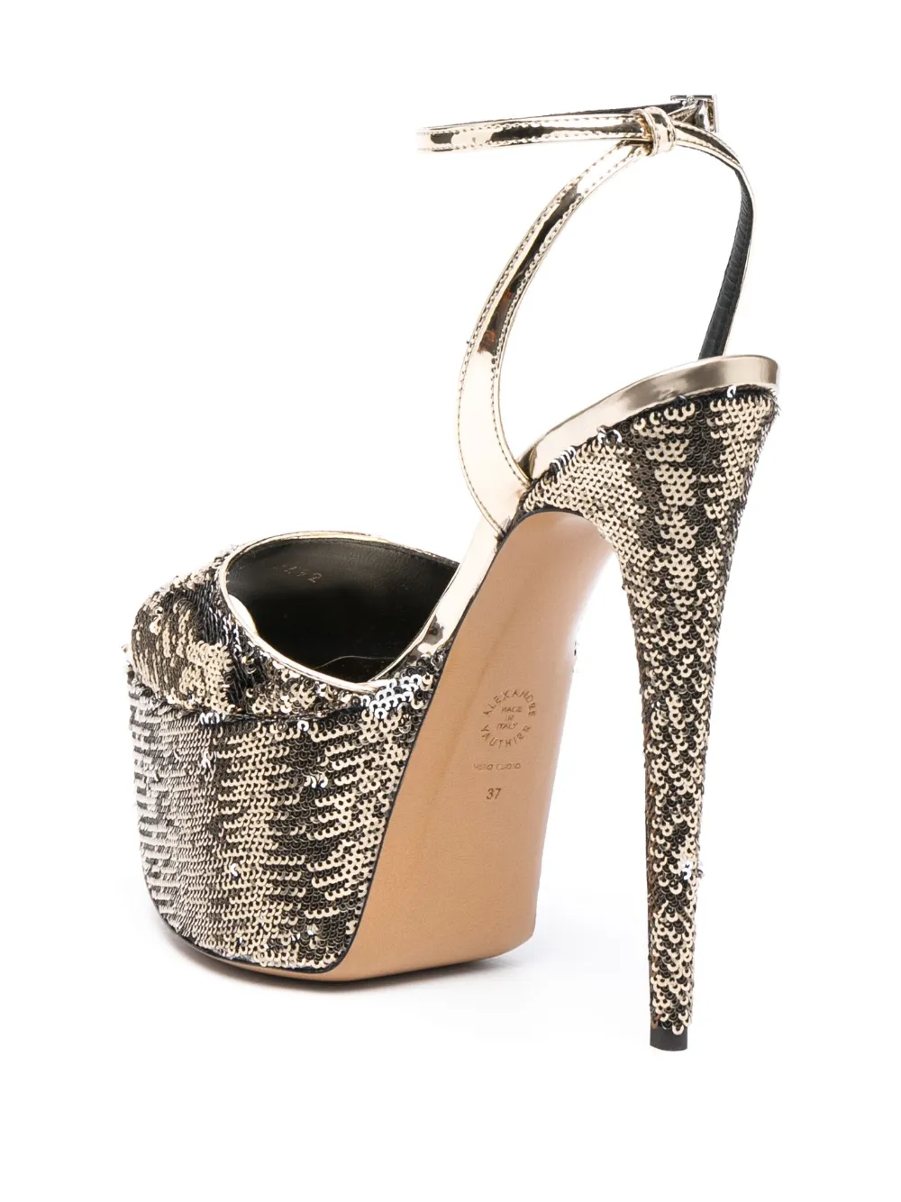 Women Alexandre Vauthier Sequined Platform Open-toe Pumps - Image 3