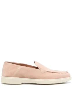 Women Santoni Tonal-stitching Suede Loafers