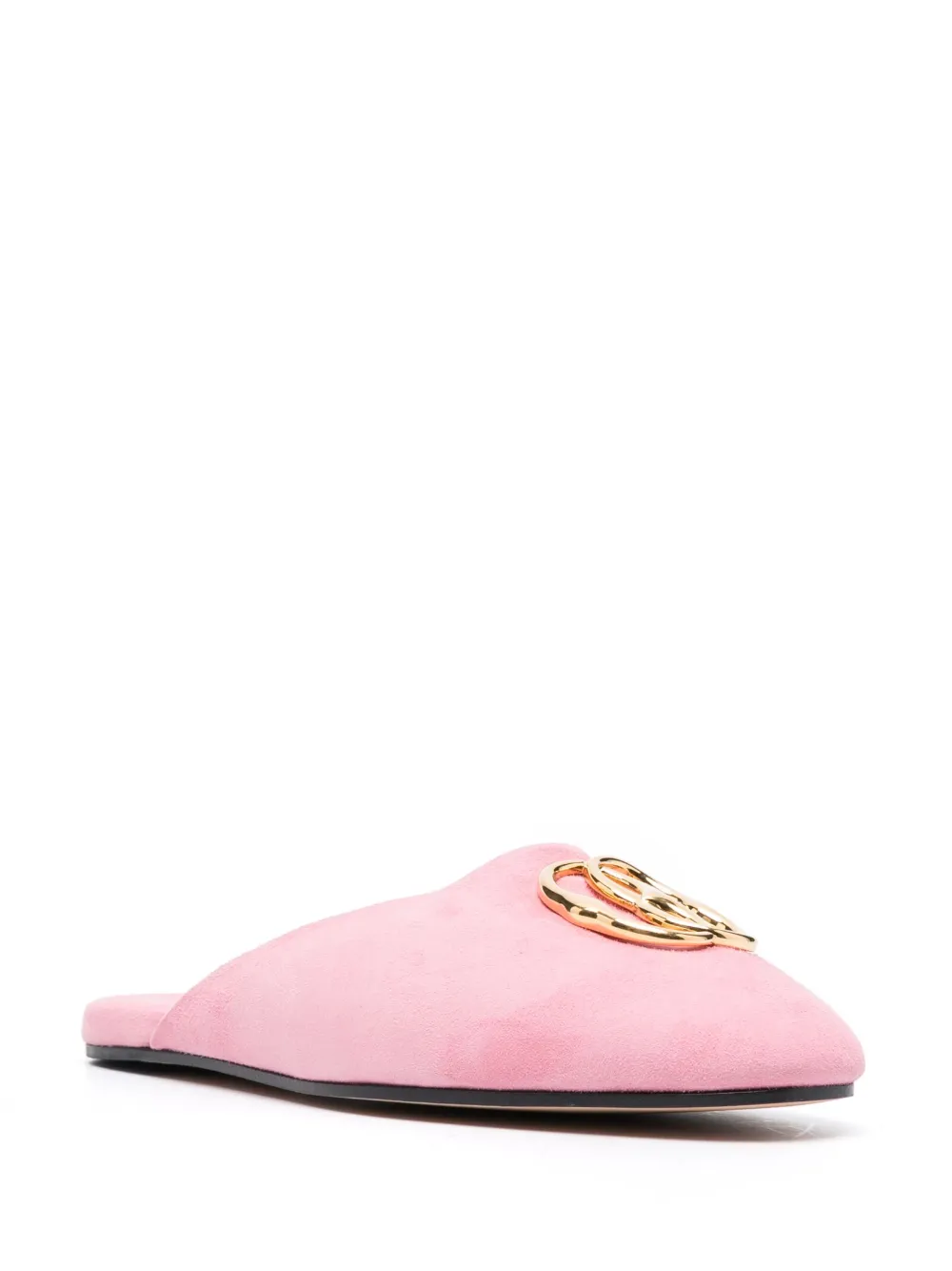 Women Bally Gylon Logo-plaque Suede Slippers - Image 2