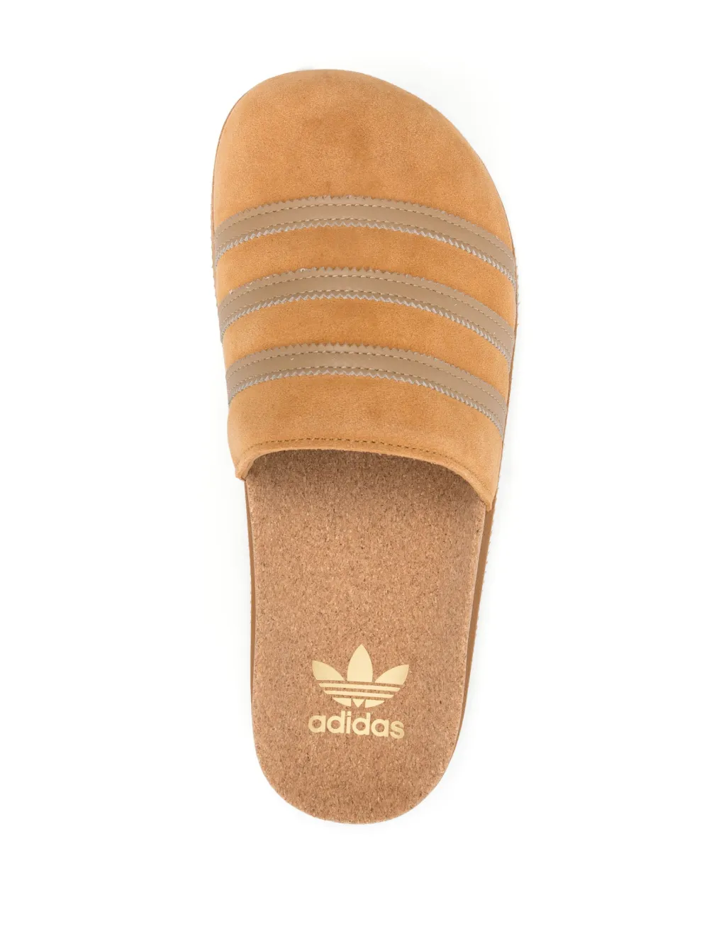 Women Adidas Striped Suede Slippers - Image 4