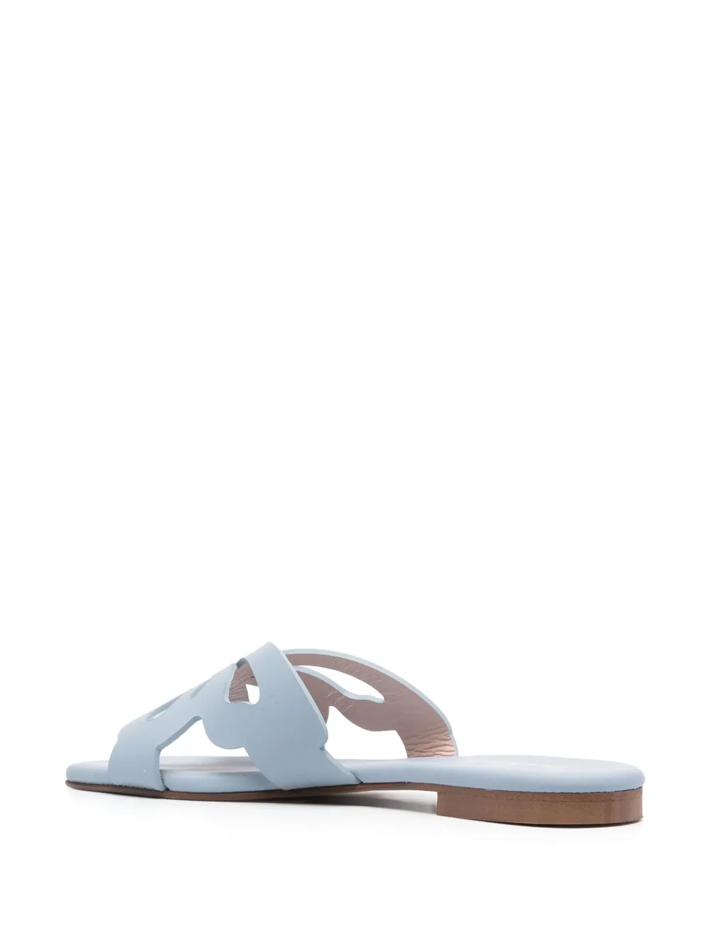 Women Blugirl Open-toe Leather Flat Sandals - Image 3