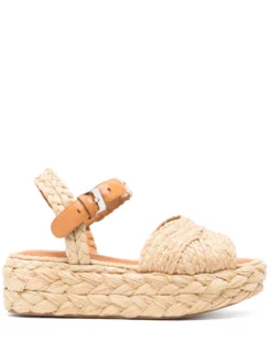 Women Clergerie Aida Platform Raffia Espadrilles