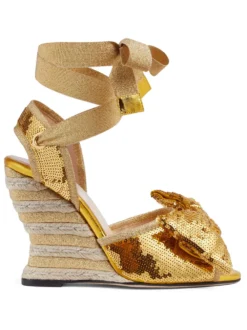 Women Gucci Sequin 95mm Espadrille Sandals