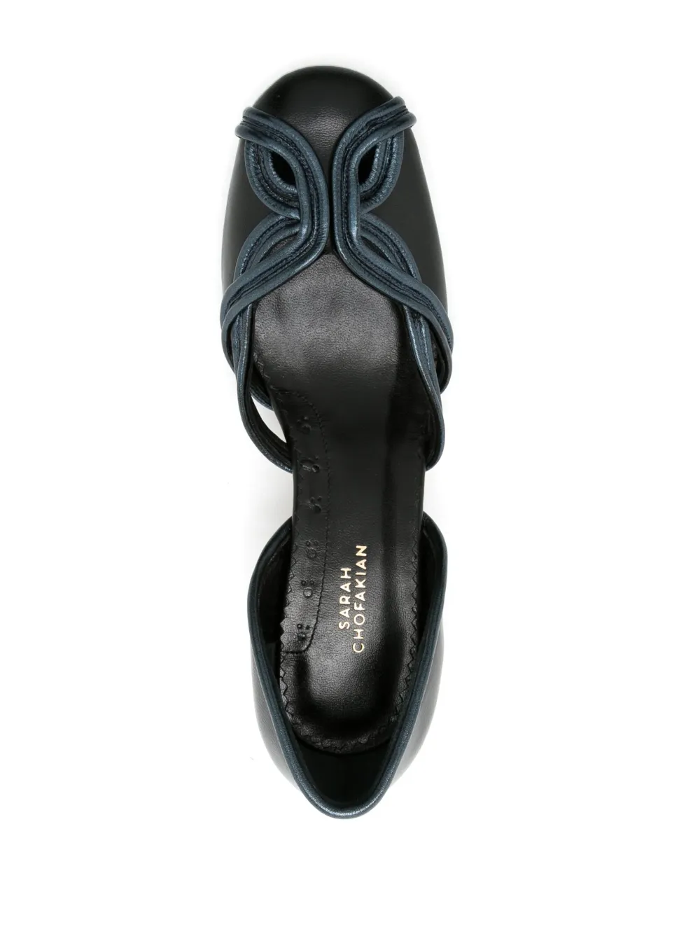 Women Sarah Chofakian Irene 40mm Contrast-stitching Pumps - Image 4