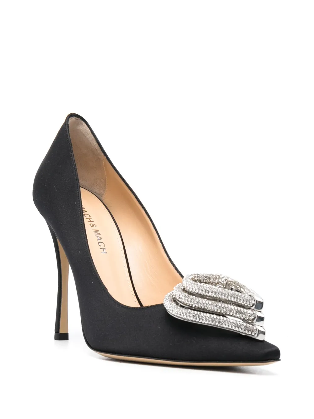 Women MACH & MACH Décolleté 100mm Satin Pumps - Image 2