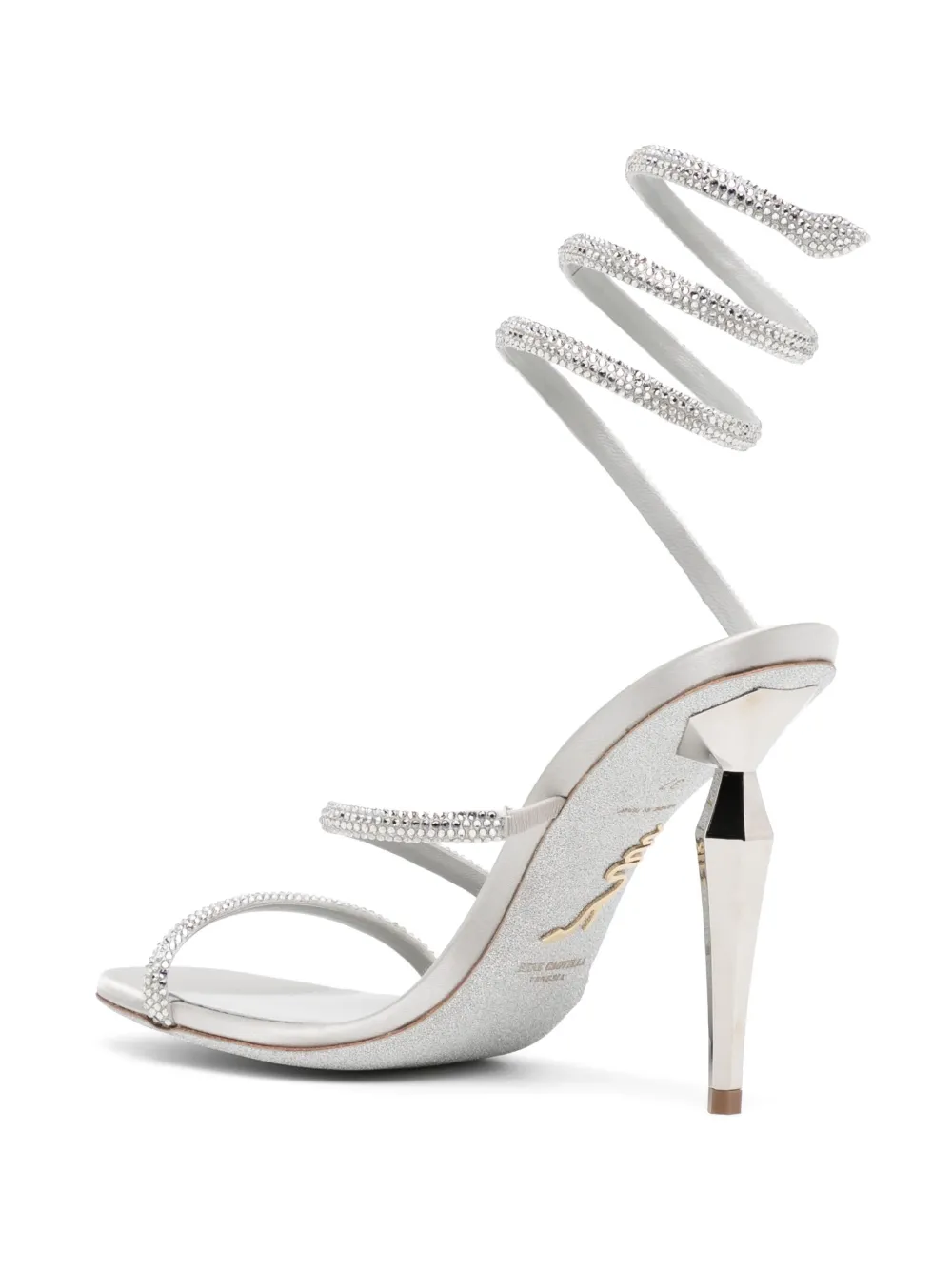 Women René Caovilla Rhinestone-embellished Leather Sandals - Image 3